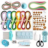 JUYA Kits de Papel Quilling QK13 con 960 Tiras y 13 Herramientas (Herramientas Azules- Ancho 3mm Tener Pegamento)